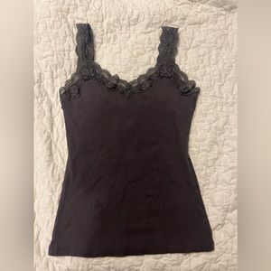 Maurices grey, laced, ribbed, tank top size small.